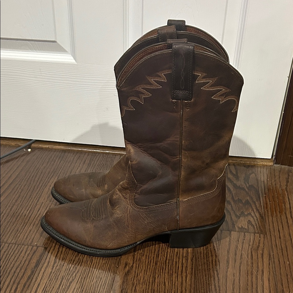Ariat Brown Cowboy western 4LR Cowboy men’s boots sz 12 - Picture 2 of 6
